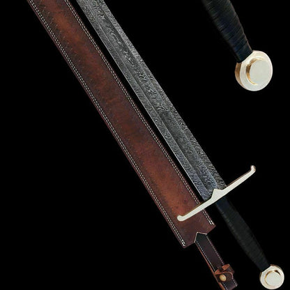 Premium Damascus Steel Hunting Sword – 30-Inch Viking Blade