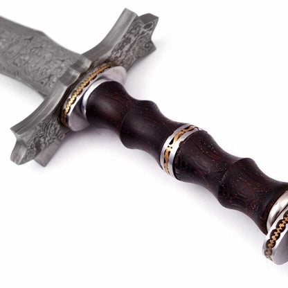 30 Inch Templar Sword Combat Damascus Steel Viking Sword Hand Forged