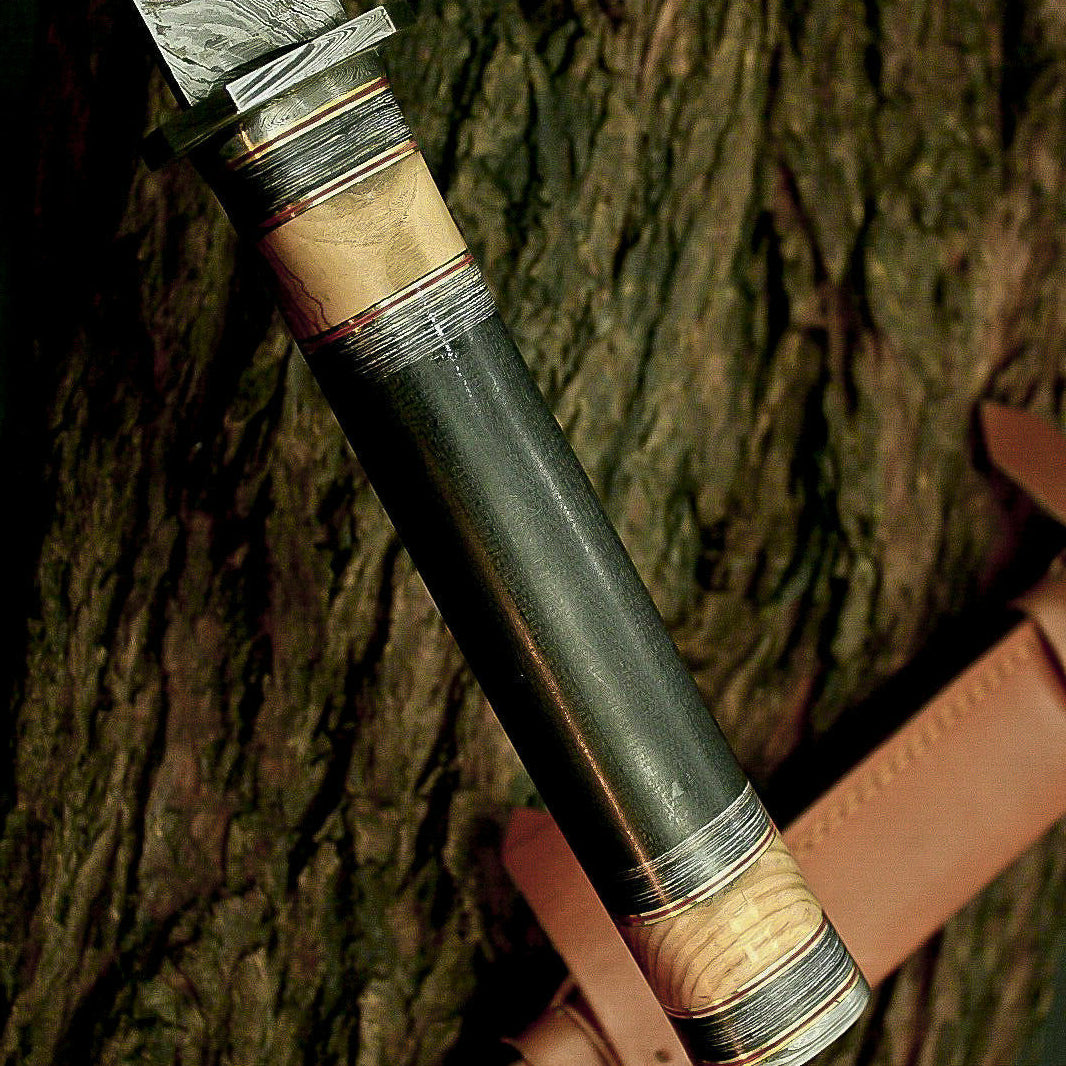 36 Inch Hand Forged Damascus Steel Hunting Combat Sword Katana Sword