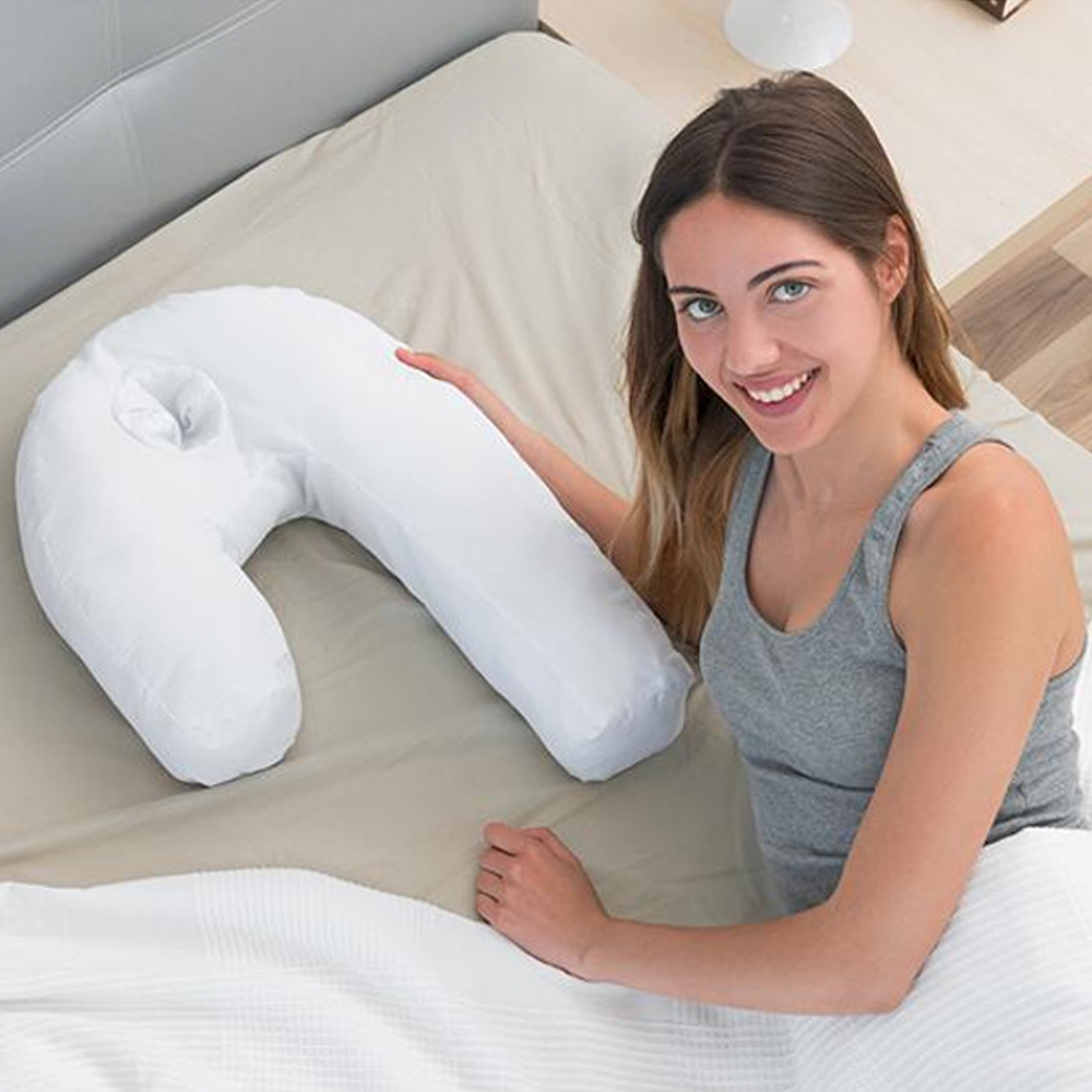 Side Sleeper Pillow To Reduce Ear Compression | Posture-Friendly Pillow Aids Peaceful Sleep | Ergonomic Soft Pillow