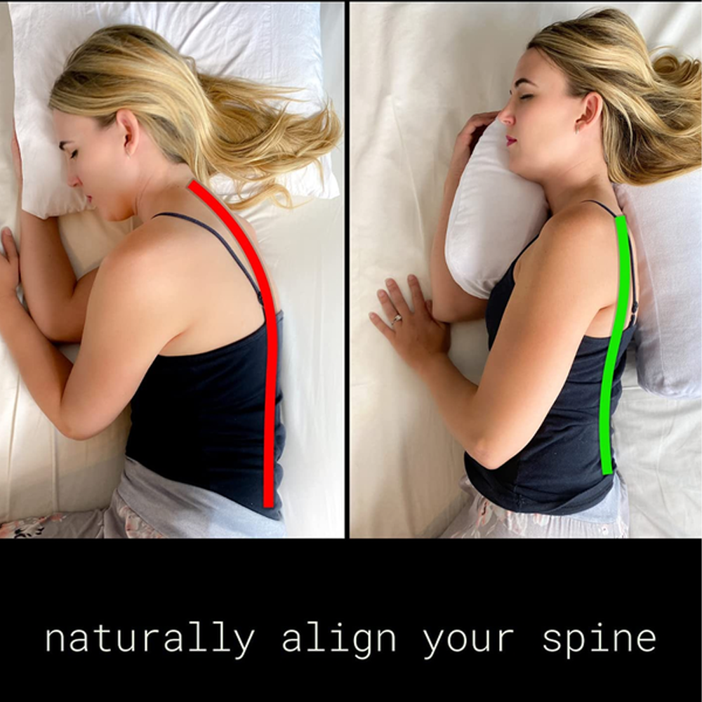 Side Sleeper Pillow To Reduce Ear Compression | Posture-Friendly Pillow Aids Peaceful Sleep | Ergonomic Soft Pillow