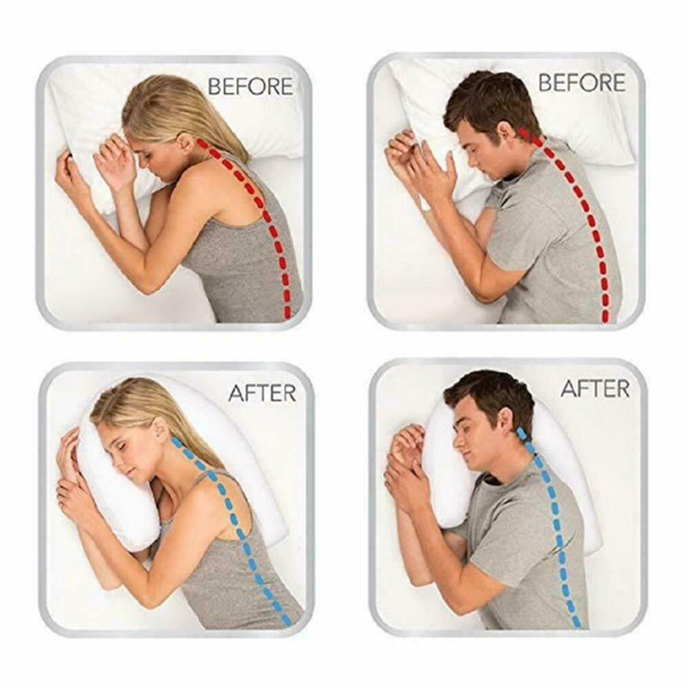 Side Sleeper Pillow To Reduce Ear Compression | Posture-Friendly Pillow Aids Peaceful Sleep | Ergonomic Soft Pillow