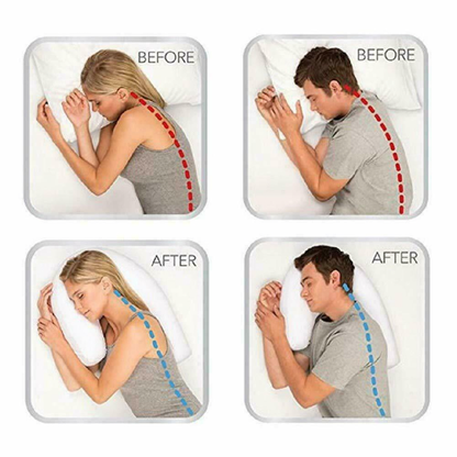 Side Sleeper Pillow To Reduce Ear Compression | Posture-Friendly Pillow Aids Peaceful Sleep | Ergonomic Soft Pillow