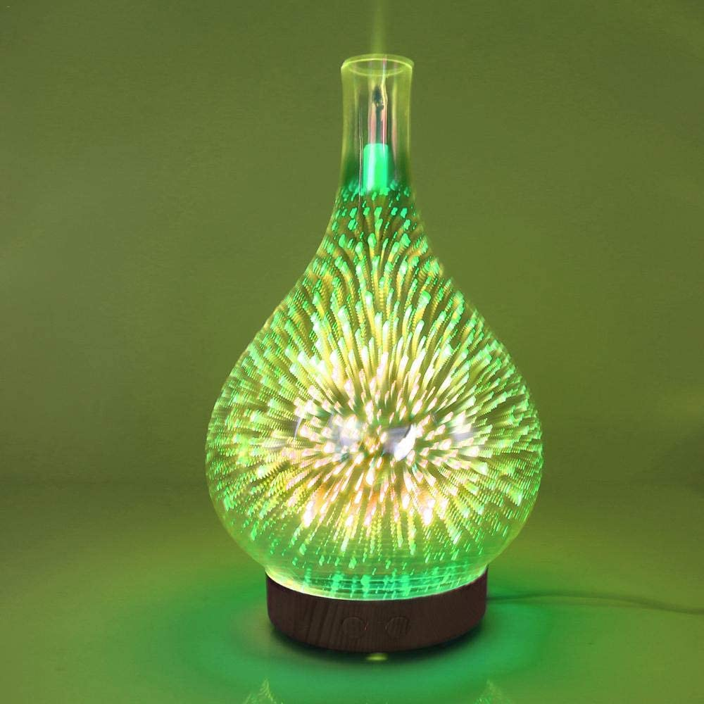 Essential Oil 3D Glass Diffuser | Mesmerizing Aromatherapy Ultrasonic Diffuser for Workspace | Stardust Glass Diffuser