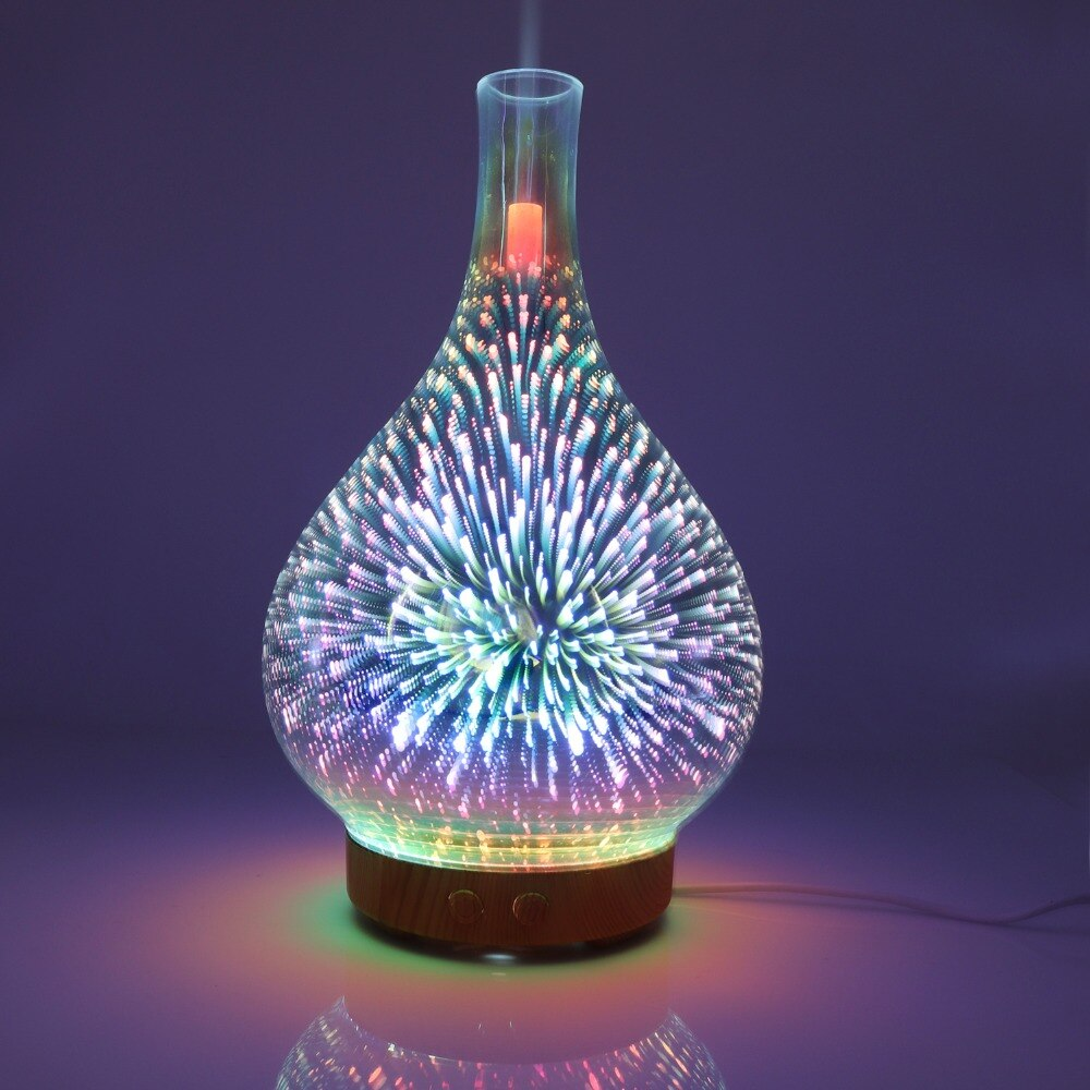 Essential Oil 3D Glass Diffuser | Mesmerizing Aromatherapy Ultrasonic Diffuser for Workspace | Stardust Glass Diffuser