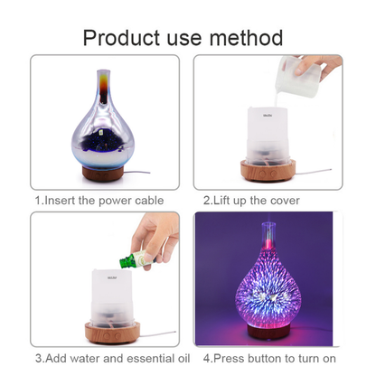 Essential Oil 3D Glass Diffuser | Mesmerizing Aromatherapy Ultrasonic Diffuser for Workspace | Stardust Glass Diffuser