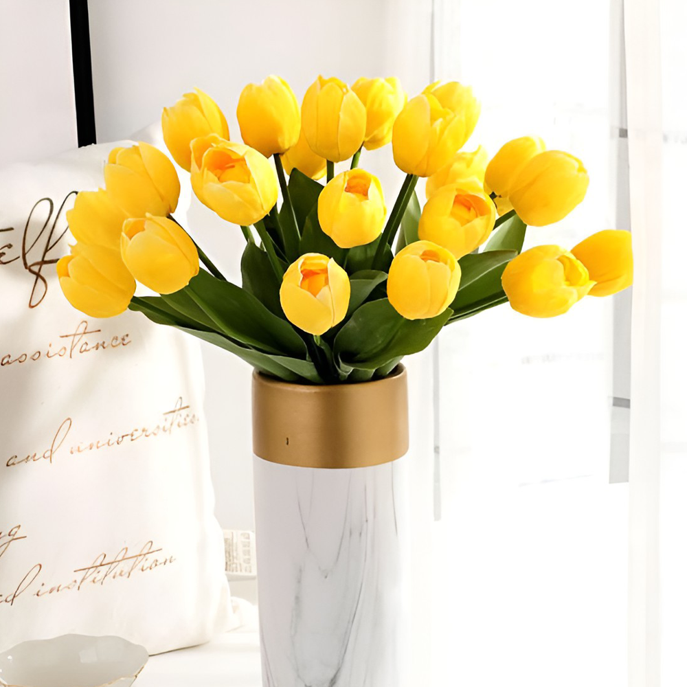 Timeless Real Touch Tulip Flowers Bouquet: Soft, Long-Lasting, and Perfect for Weddings, Spring, or Home Decor