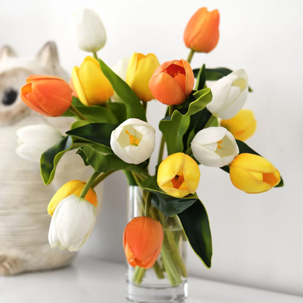 Timeless Real Touch Tulip Flowers Bouquet: Soft, Long-Lasting, and Perfect for Weddings, Spring, or Home Decor