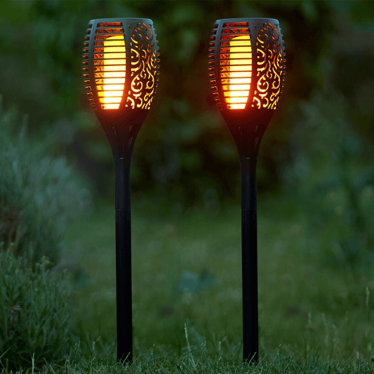 Solar Torch Lights for Outdoor & Pathways | Automatic Solar Flame Lights | Waterproof Solar Flame Torch