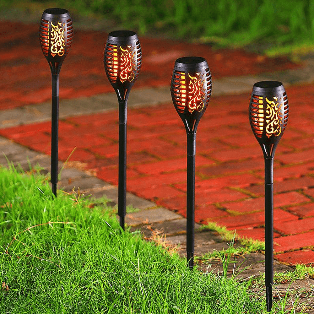 Solar Torch Lights for Outdoor & Pathways | Automatic Solar Flame Lights | Waterproof Solar Flame Torch