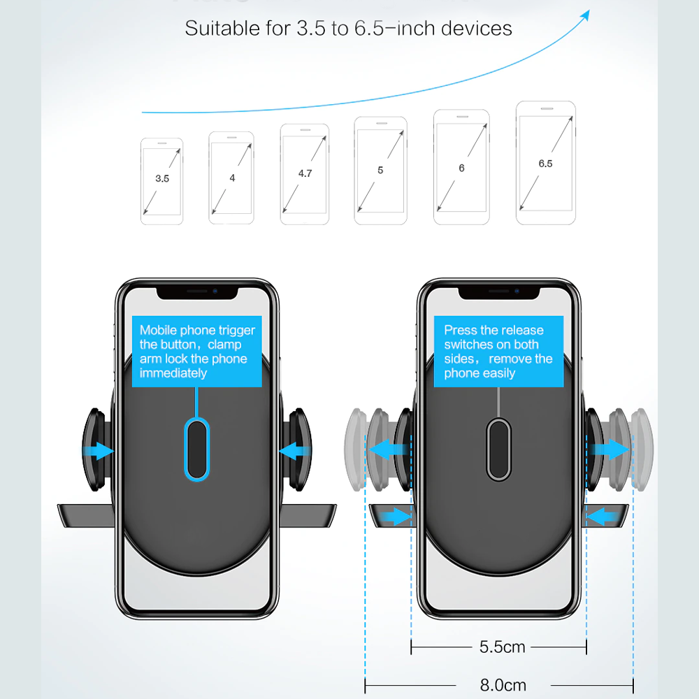 Rotatable Dashboard Phone Mount | Retractable Car Phone Holder | Universal Rotatable Car Dashboard Holder Mount