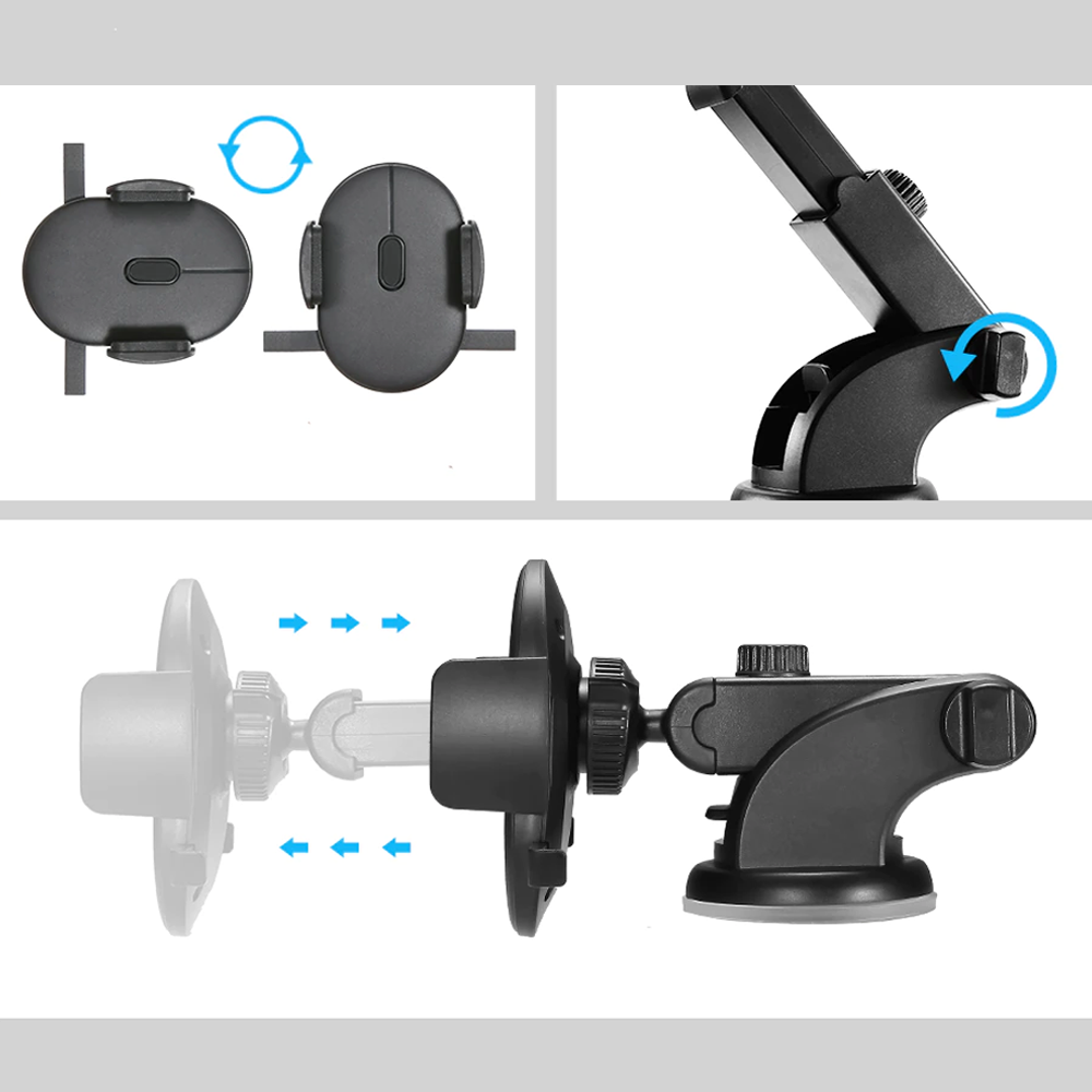 Rotatable Dashboard Phone Mount | Retractable Car Phone Holder | Universal Rotatable Car Dashboard Holder Mount