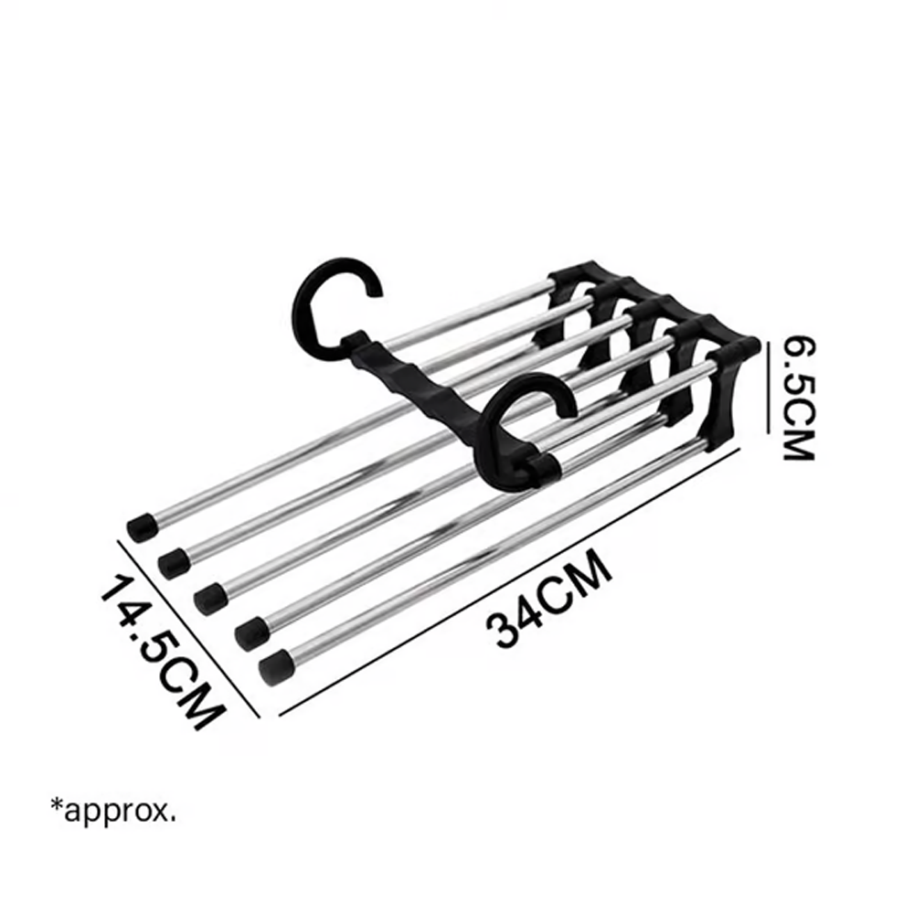 Hanger Organizer for Closet | 5 In 1 Magic Trouser Rack Hangers | Multi-Functional Pants Towel Rack Shelves