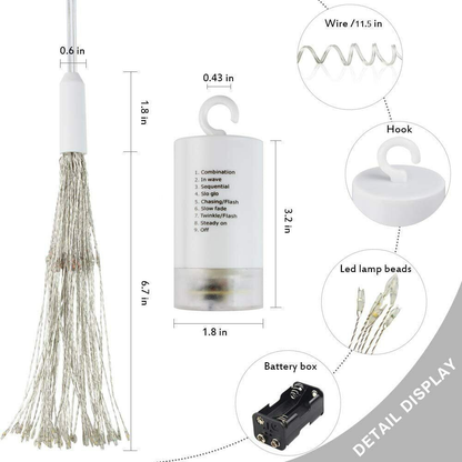 Sparkling 8-Mode Firework Lights: 150 Lights & 8 Adjustable Brightness Levels