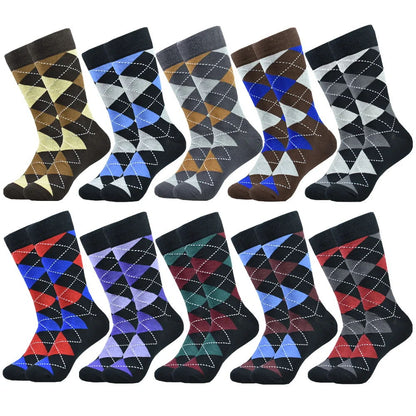 Men's Socks Soft and breathable High Quality Cotton black Classic pattern Happy Gentleman Plus Size Mens dress