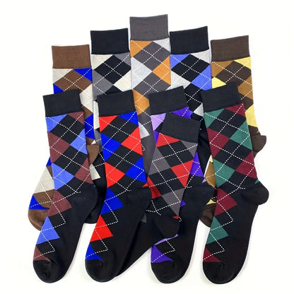Men's Socks Soft and breathable High Quality Cotton black Classic pattern Happy Gentleman Plus Size Mens dress