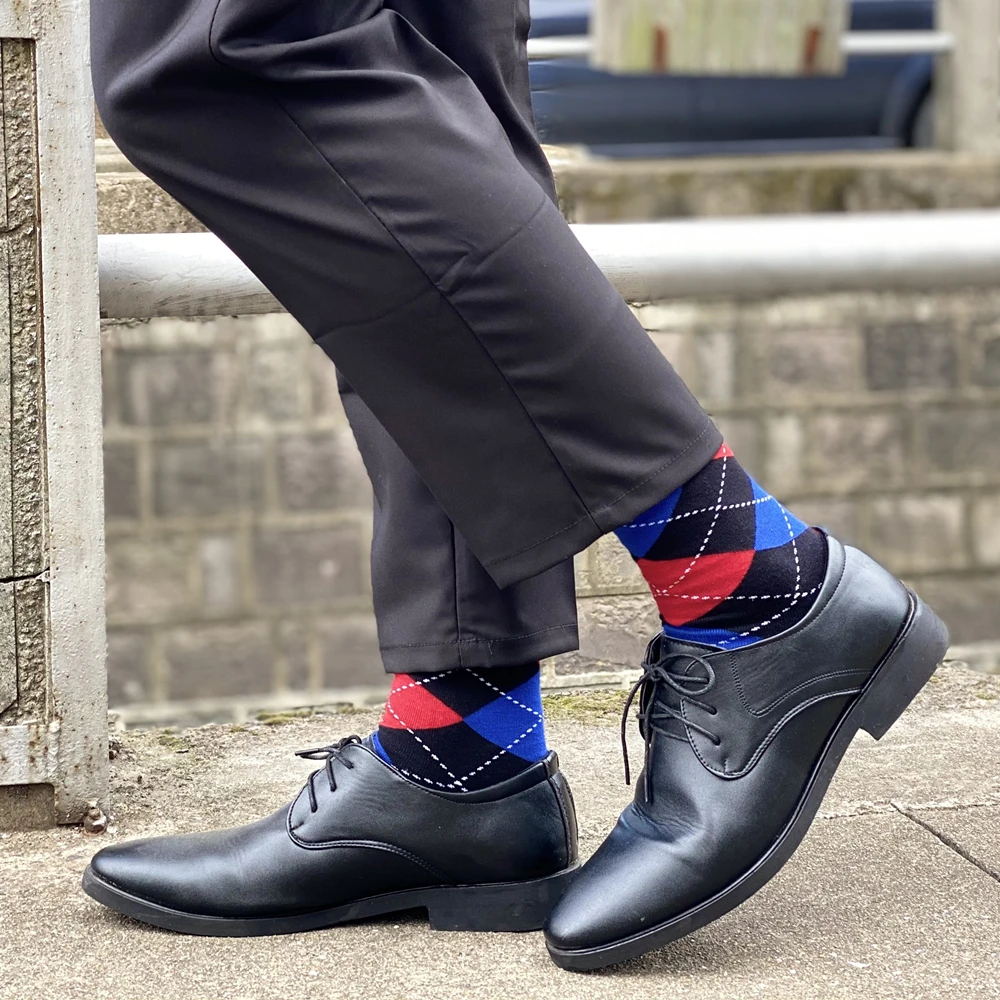 Men's Socks Soft and breathable High Quality Cotton black Classic pattern Happy Gentleman Plus Size Mens dress