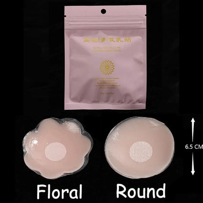 Reusable Women Breast Petals Lift Nipple Cover Invisible Petal Adhesive Strapless Backless Stick on Bra Silicone Breast