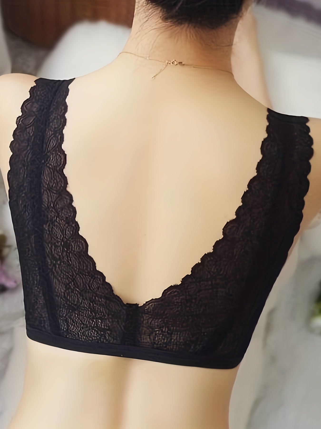 Comfort Lift Front Closure Lace Bra Wireless Push Up Support Bra for Women
