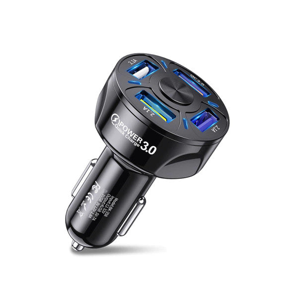 Fast Charging 4-Port Car Charger Adapter – Perfect Gift for Travelers & Families