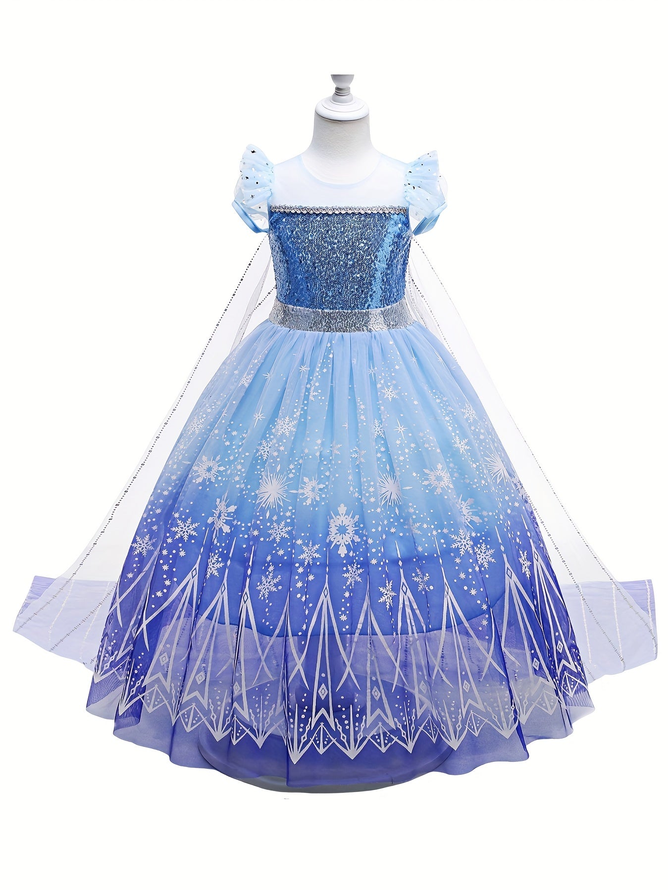Girl's Princess LED Dress - Sequin Decor Puff Sleeve Tulle Dress - Fairy Tale Character Cosplay Costume