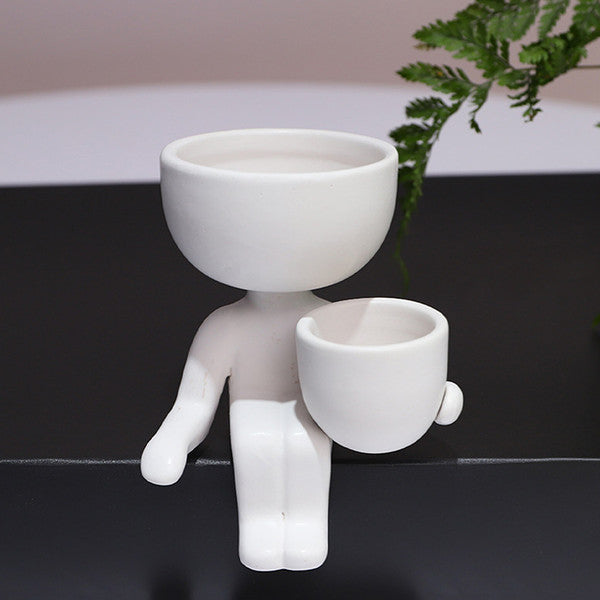 Nordic Human Shape Ceramic Succulent Planter Pots for Home & Office Decor
