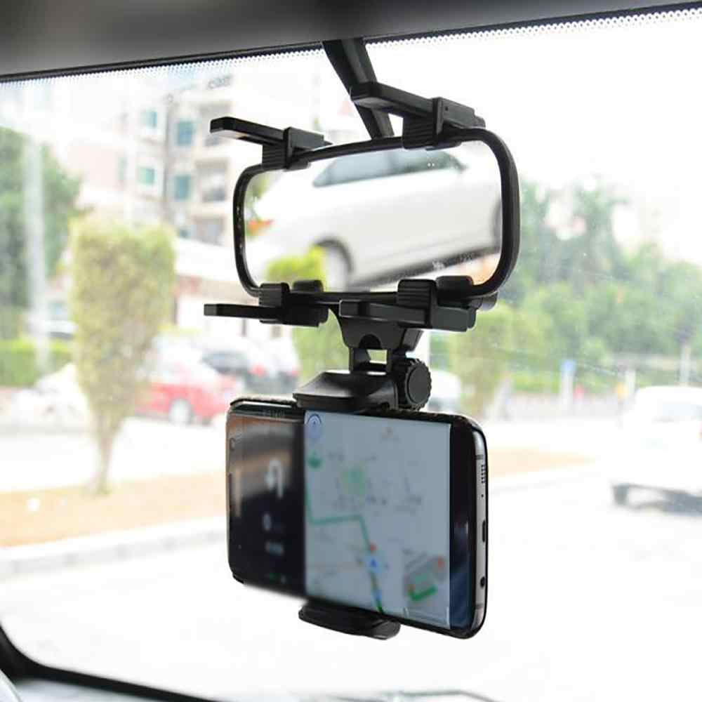 360° Rear View Mirror Phone Holder – Multifunctional Car Phone Mount for Secure & Adjustable Viewing