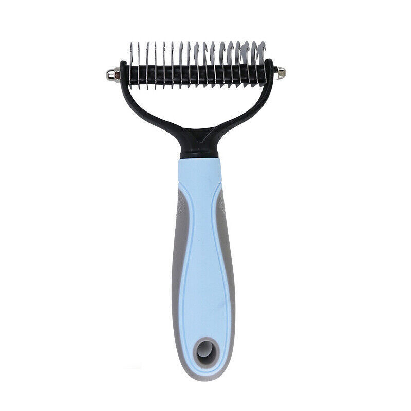 Hair Grooming Pet Safe Dematting Comb - Double-Sided Undercoat Rake for Dogs