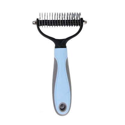 Hair Grooming Pet Safe Dematting Comb - Double-Sided Undercoat Rake for Dogs