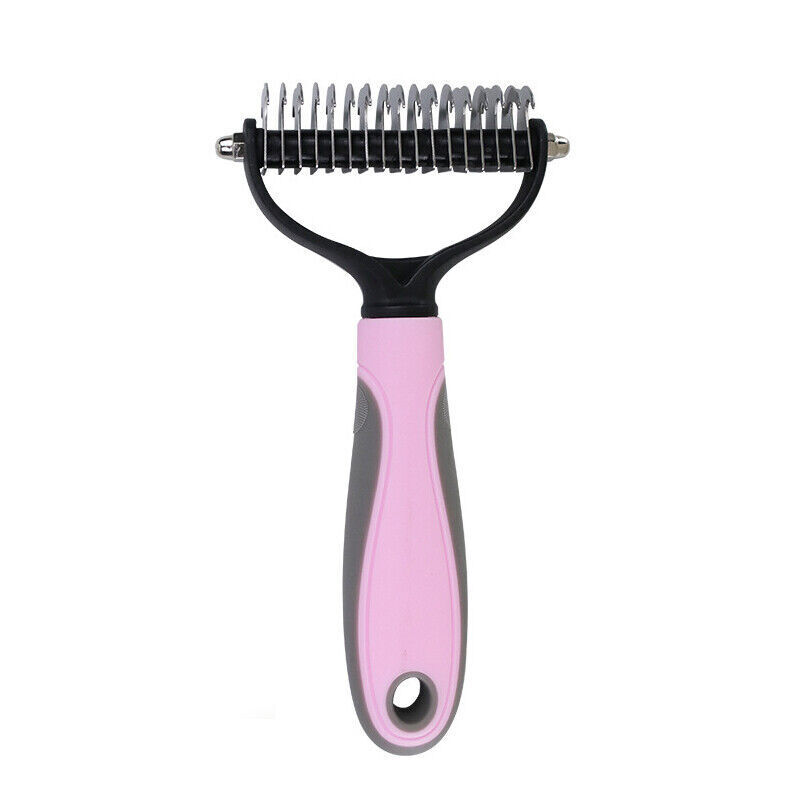 Hair Grooming Pet Safe Dematting Comb - Double-Sided Undercoat Rake for Dogs