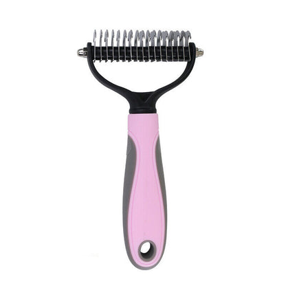 Hair Grooming Pet Safe Dematting Comb - Double-Sided Undercoat Rake for Dogs