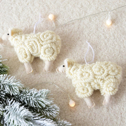 Handmade Felt Sheep Ornament - Adorable Christmas Sheep Decoration
