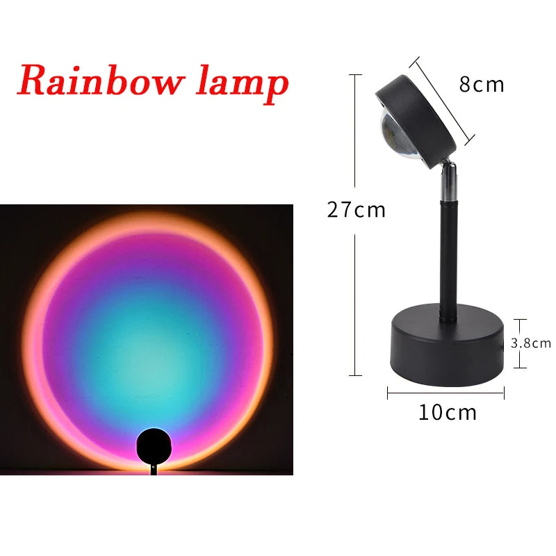Relaxing Rainbow Sunset Red LED Projector