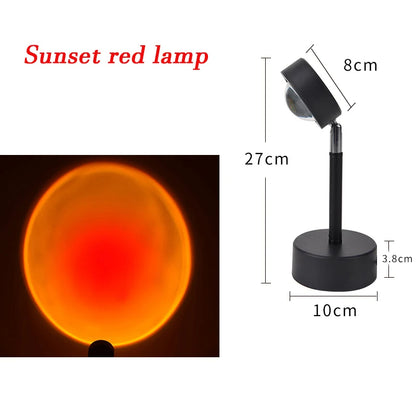 Relaxing Rainbow Sunset Red LED Projector