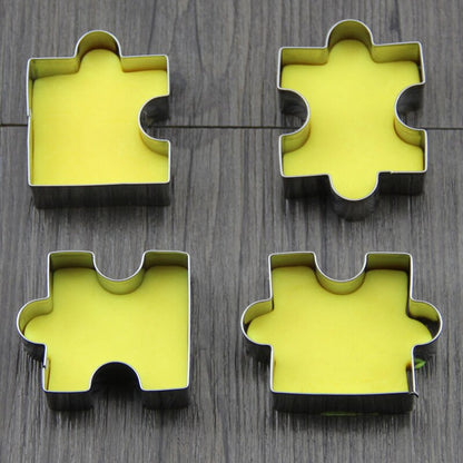 4 Pcs Puzzle Piece Shaped Cookie Cutter