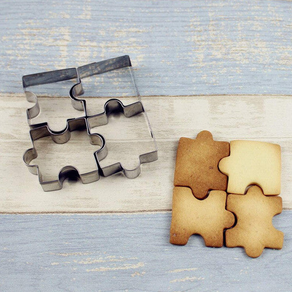 4 Pcs Puzzle Piece Shaped Cookie Cutter