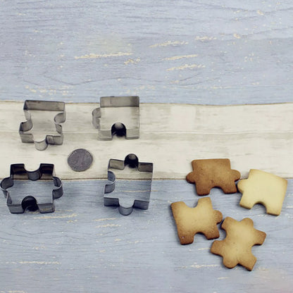 4 Pcs Puzzle Piece Shaped Cookie Cutter