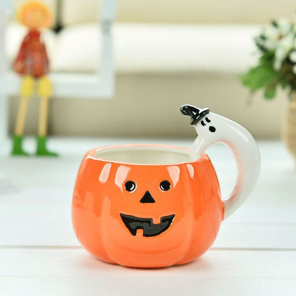 Pumpkin Shaped Coffee Mug For Halloween