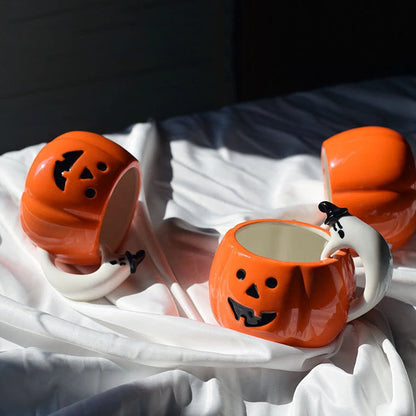Pumpkin Shaped Coffee Mug For Halloween