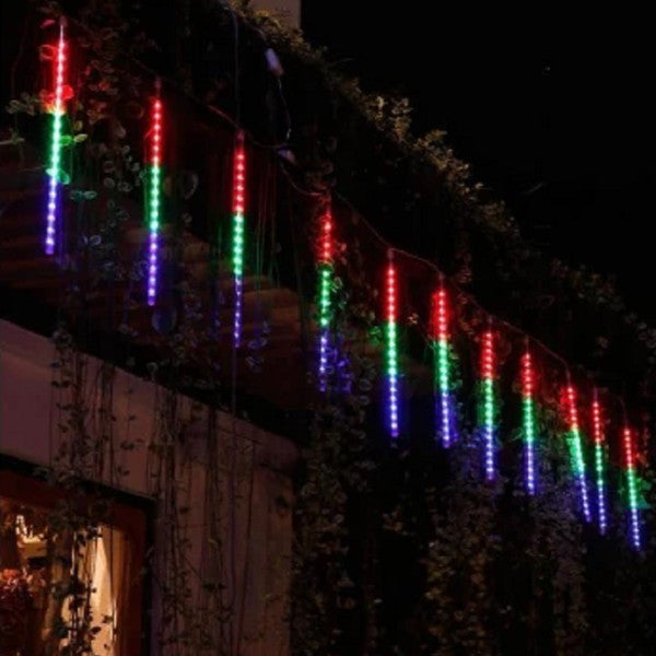 LED Dripping Icicle Lights for Outdoor Christmas Decor (8-Piece Set), Perfect for Christmas, Christmas Gift Ideas
