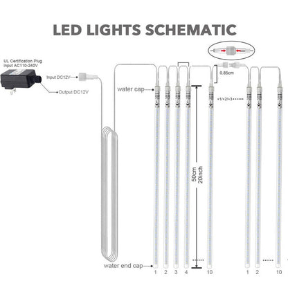 LED Dripping Icicle Lights for Outdoor Christmas Decor (8-Piece Set), Perfect for Christmas, Christmas Gift Ideas