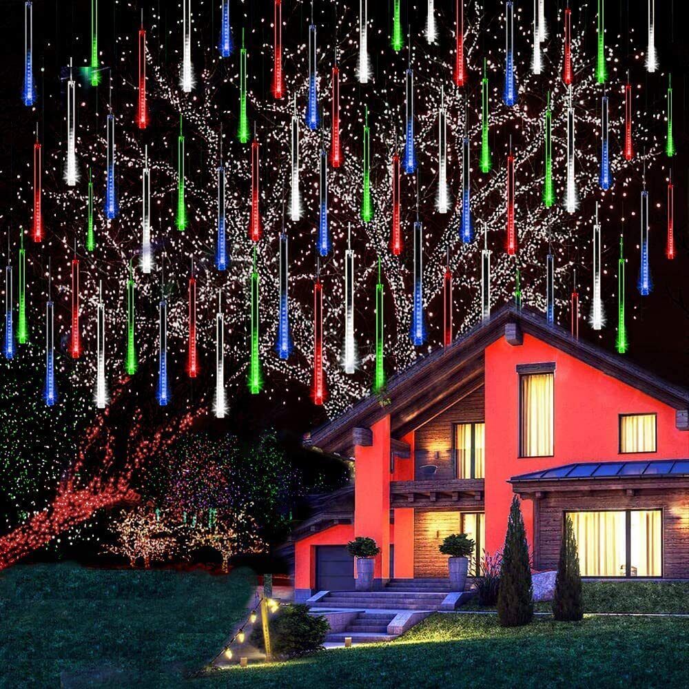 LED Dripping Icicle Lights for Outdoor Christmas Decor (8-Piece Set), Perfect for Christmas, Christmas Gift Ideas