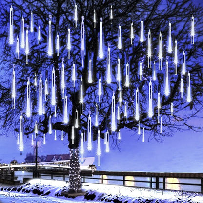 LED Dripping Icicle Lights for Outdoor Christmas Decor (8-Piece Set), Perfect for Christmas, Christmas Gift Ideas