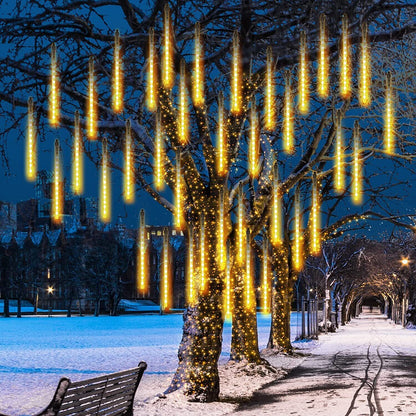 LED Dripping Icicle Lights for Outdoor Christmas Decor (8-Piece Set), Perfect for Christmas, Christmas Gift Ideas