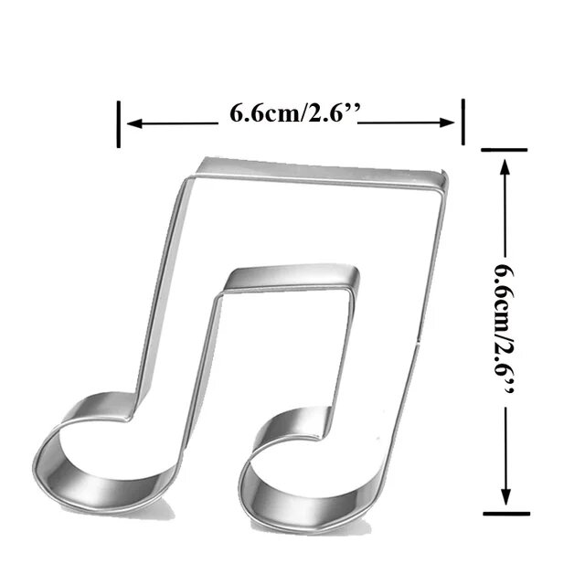 Food Grade Stainless Steel Musical Notes Cookie & Fondant Cutter