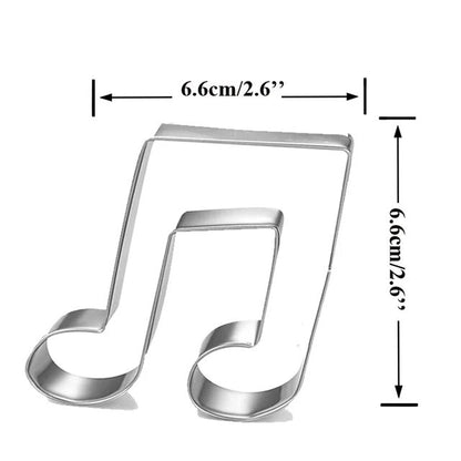 Food Grade Stainless Steel Musical Notes Cookie & Fondant Cutter