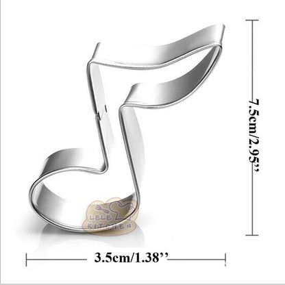 Food Grade Stainless Steel Musical Notes Cookie & Fondant Cutter
