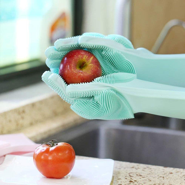 Magic Silicone Dishwashing Gloves - Reusable Cleaning Gloves