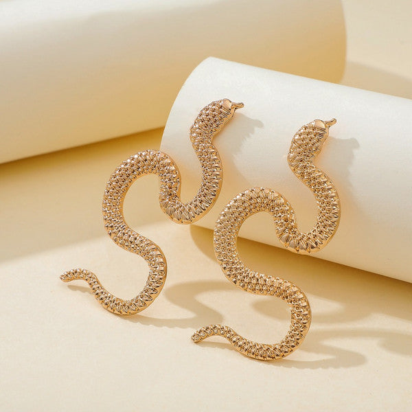 Zinc Alloy Snake Earrings