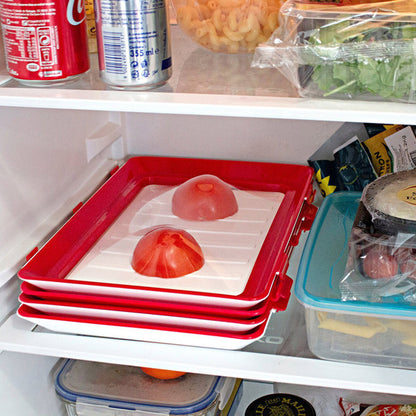 Food Preservation Tray (2 Pack) - Reusable, Airtight & Stackable | Perfect Gift for Home